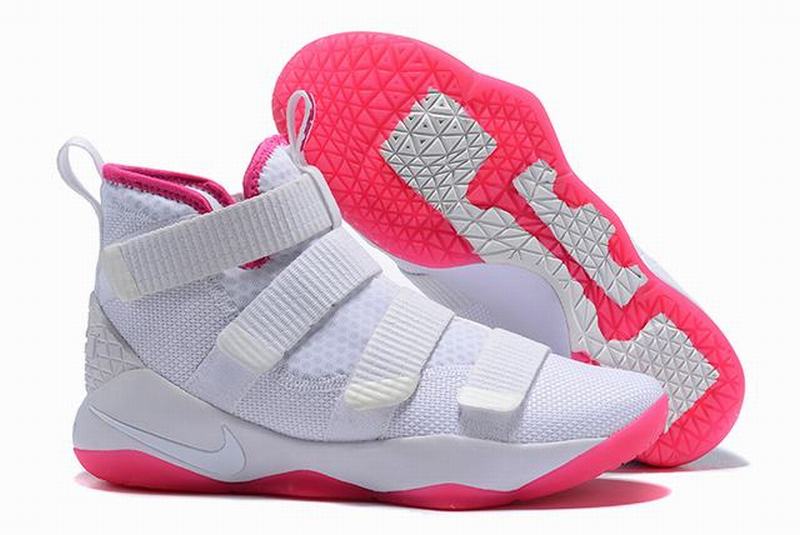 Nike Lebron James Soldier 11 Shoes White Pink Red